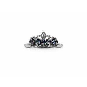 Crown Ring Oval Round Cubic Zirconia 925 Sterling Silver Crown Princess Sz 10
